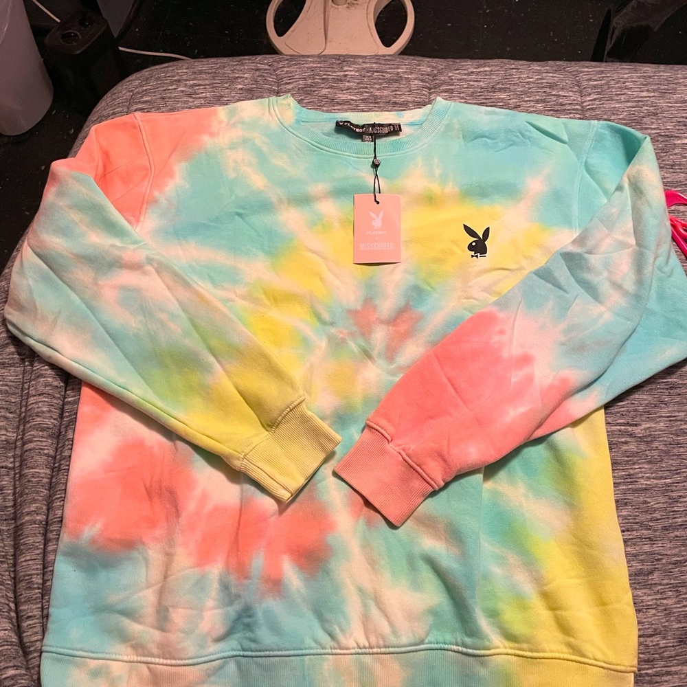 Tie dye Playboy crewneck sweatshirt
